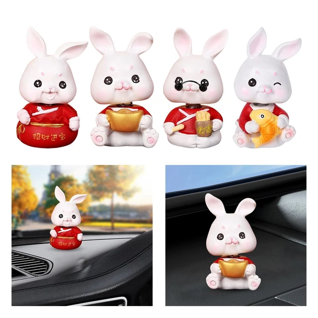 Statues de lapin Ornement de tableau de bord intérieur de voiture Figurine