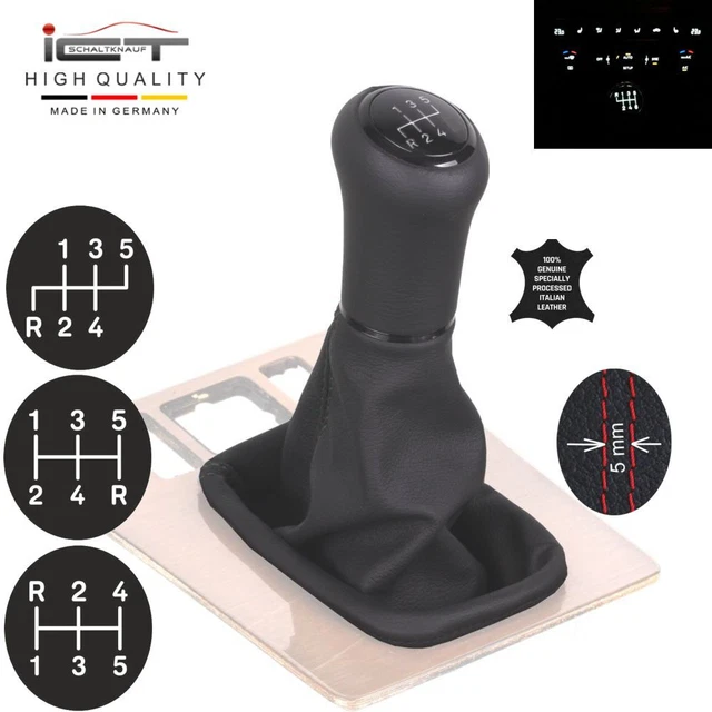 Pommeau De Levier De Vitesse En Cuir Noir Pour Mercedes Classe C W202 (1995-2000) - Neuf