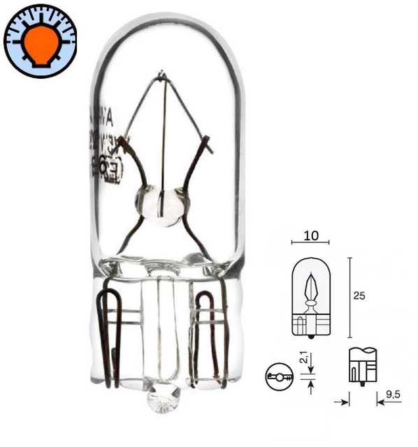 Lampada con zoccolo Vetro T5 1 2w W2x4 6d 10 pz Lampadine