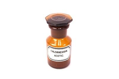 5 Apothekerflaschen Glasflasche Gift Orexin Cyanat Phenacetin Metronidazol 8