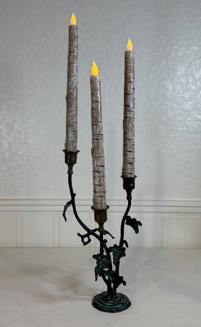 Amish Blacksmith Handmade Wrought Iron 4-Arm Candle Chandelier – Satin Black, USA Made (NB-104)