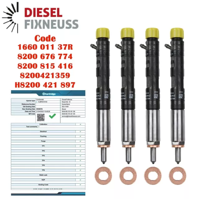 4x Injektor Renault Clio Scenic Megane Dacia Logan Duster Suzuki Jimny 1,5 dci