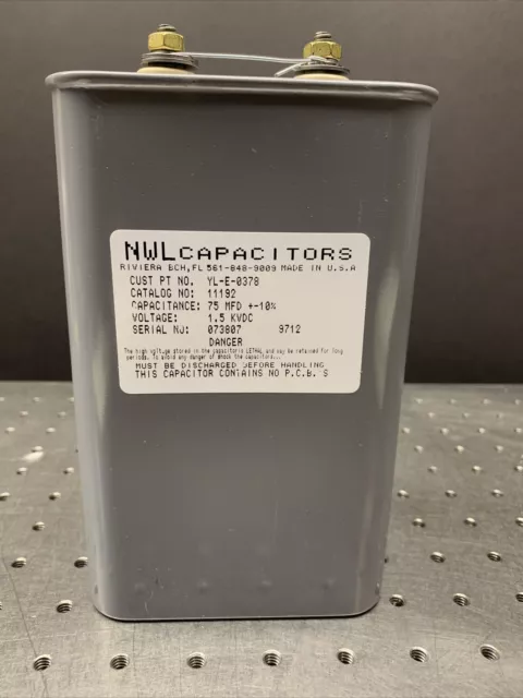 NWL 75uf 1500v Low ESR Capacitor for Flashlamps