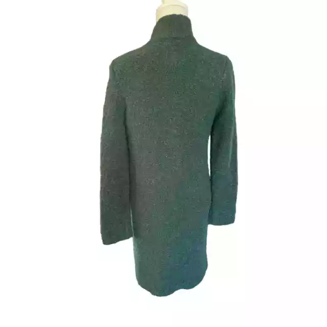 Jones New York Sport Womens Button-Up Wool Sweater Duster High Neck Size S Green 2