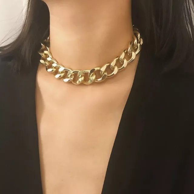Vergoldete kubanische Choker-Halskette für klobige Kette Modeschmuck Geschenk