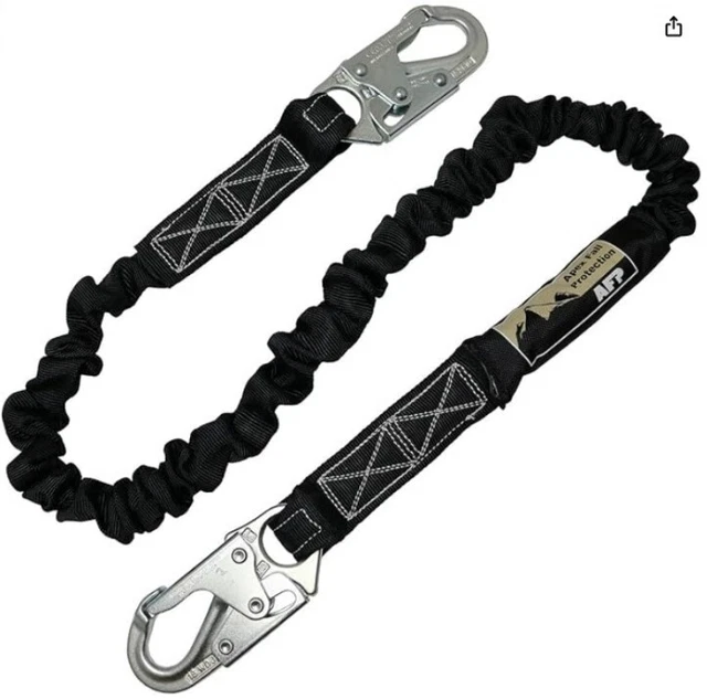 6 Ft Single Leg Internal Shock Absorbing Safety Lanyard With Dual Snap Hooks