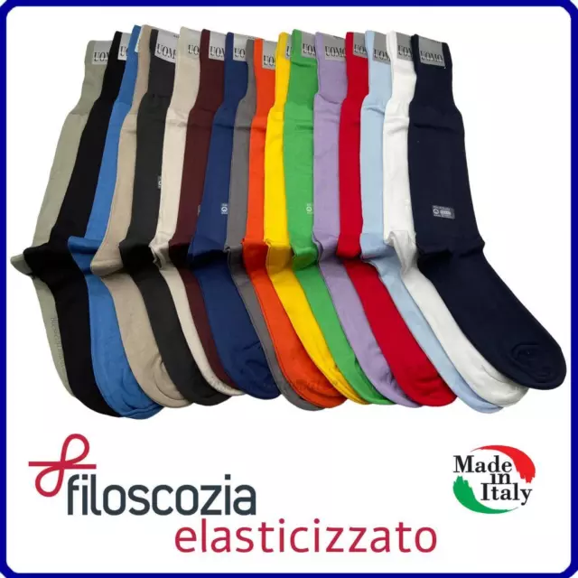 1 Paio calze uomo lunghe in FILO DI SCOZIA ELASTICIZZATO estive calzini cotone