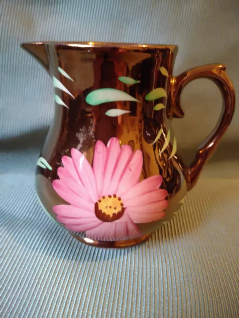 Wade Lustre Jug with Hand Painted Floral Design. 