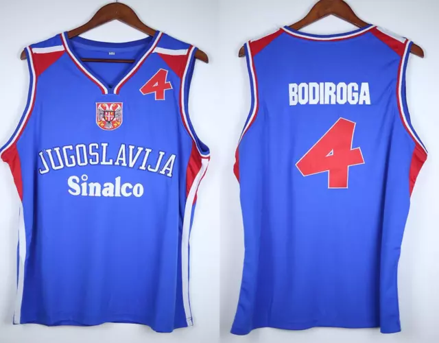 Retro Dejan Bodiroga #4 Team Yugoslavija Basketball Jersey White