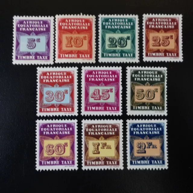 Afrika Äquatorial- Französisch Aef Briefmarke Steuer N° 1/11 neuer Stempel MH