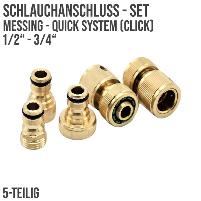 Messing Easy Klick Schlauchverbinder – Hahnanschluss Mit Innengewinde 1 Zoll, Für Schläuche Bis 19 Mm