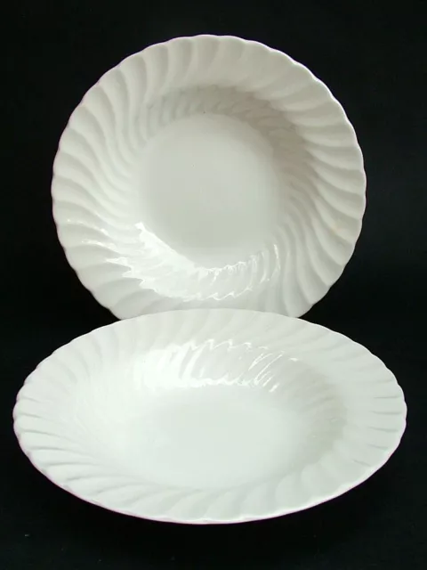 TWO Johnson Brothers Regency White Deep Soup or Dessert Bowls 21.5cm Look in VGC