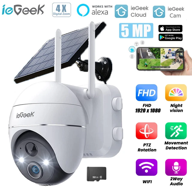 ZUMIMALL Telecamera Esterna WiFi 3MP Con Visione Notturna A Colori, Tracciamento Automatico 355°, Doppia Banda 2.4/5GHz, Rilevamento PIR E IP66