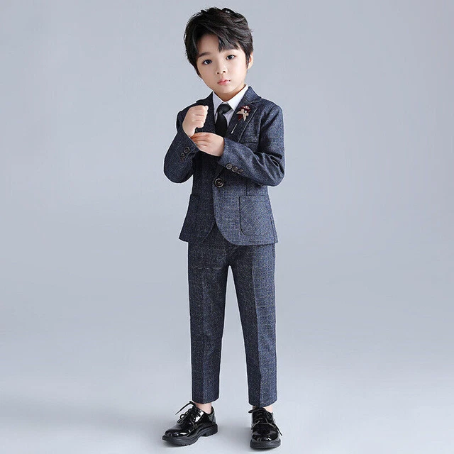 Abiti da ragazzo pezzo abito da sposa pagina bambini ballo festa blu navy rosso 2-11 anni nuovo 5
