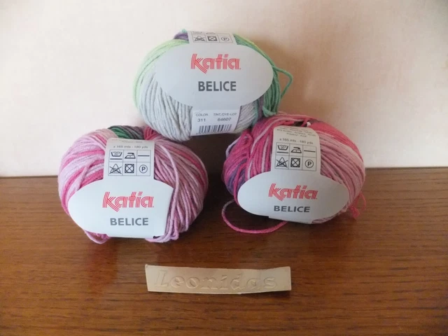 Lot De 3 Pelotes Laine Katia Panama Orange – Coton, Numéro 53, Pour Aiguilles 2,5, Fabrication Française