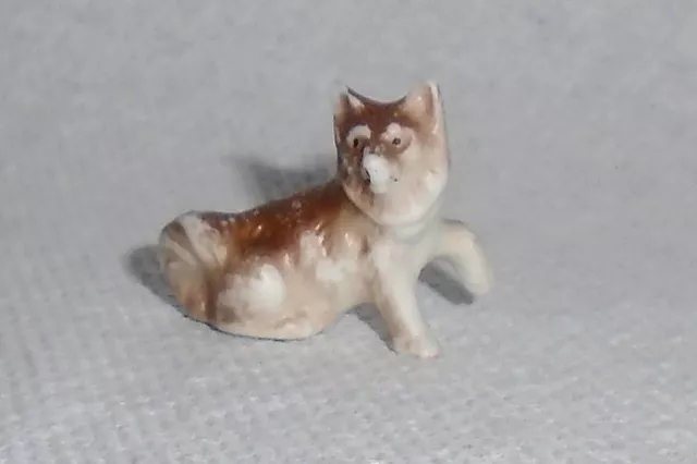 Vintage Ceramic "Keeshond Wolfspitz Puppy" Figurine Germany Near Mint Free Ship