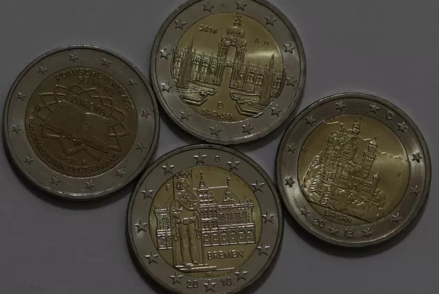 🧭 🇩🇪 Germany 2 Euro - 4 Commemorative Coins B56 #38