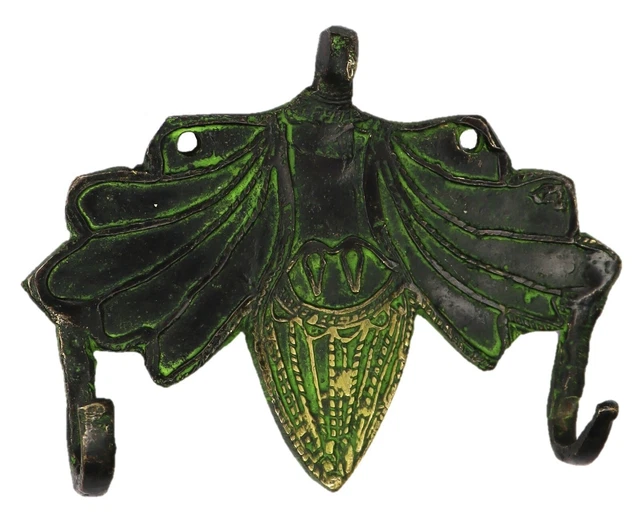 Unique Bird Shape Vintage Antique Style Handmade Solid Brass 2 Hook Wall Hanger