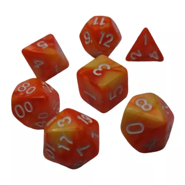 7x Polyhedral Dices Set Polyhedron Dice Clear Number for Math Teaching RPG