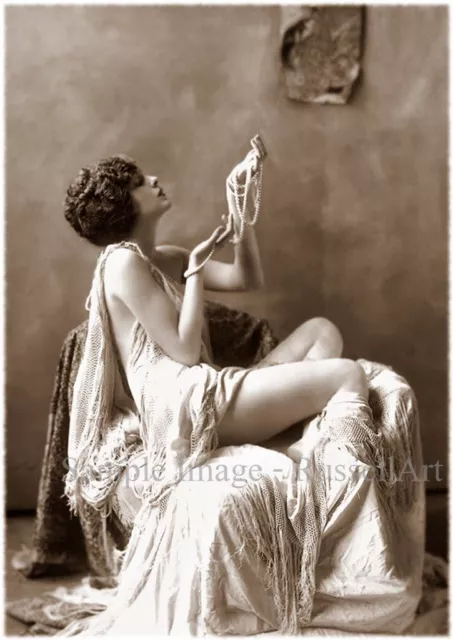 Vintage 29 1920's Erotic Female Nude Sepia Retro Art PHOTO REPRINT RussellArt