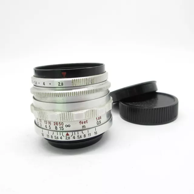 Carl Zeiss Jena Alu Tessar 2.8/50 Q1 red T Objektiv 14 Blades