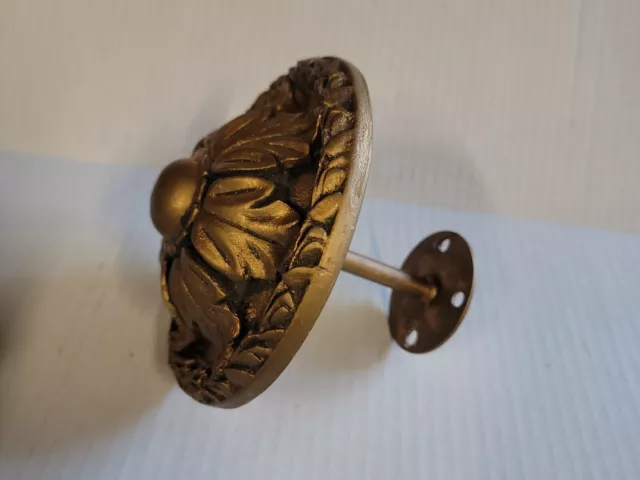 Antique Gold Gilt Victorian Ornate Drape Curtain Tie Back Or Finnials  Hardware