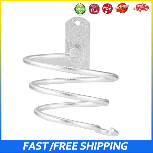 #b Soporte para secador de pelo soporte soplador accesorios de baño colgantes (plateado)