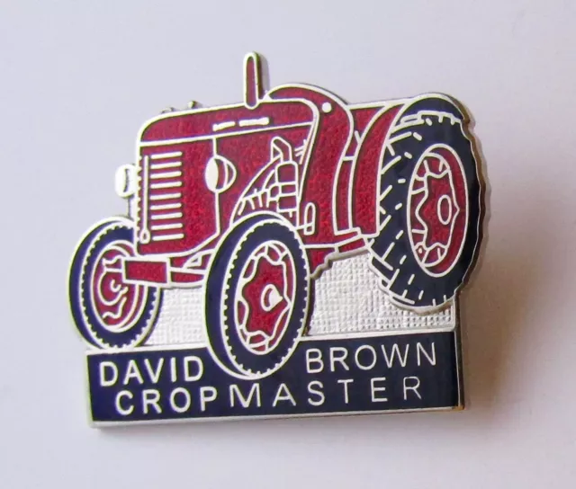 Vintage DAVID BROWN CROPMASTER Enamel Pin Badge -Farming, Farmer, Rally, Tractor