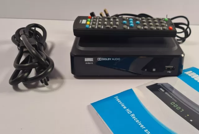 August DVB415 1080p HD Freeview Receiver And Media Player - Tested And Working