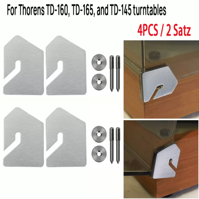 4PCS / 2 Satz Für Thorens TD-160, 145, 165 Dust Cover Total Hinge Repair Kit KG