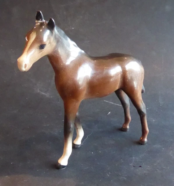 2 STATUES POULAINS CHEVAUX PORCELAINE BESWICK Horse Collection Animaux Deco Xx 112098