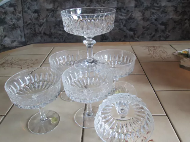 Kristallglas Sektschalen 6 Stück super erhalten aus den 70ern