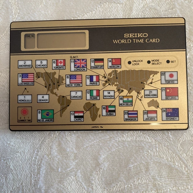 VINTAGE SEIKO WORLD Time Alarm Clock Original Packaging. Includes
