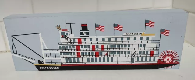 Cats Meow Village DELTA QUEEN RIVERBOAT Wood Cincinnati Ohio Historic Wooden