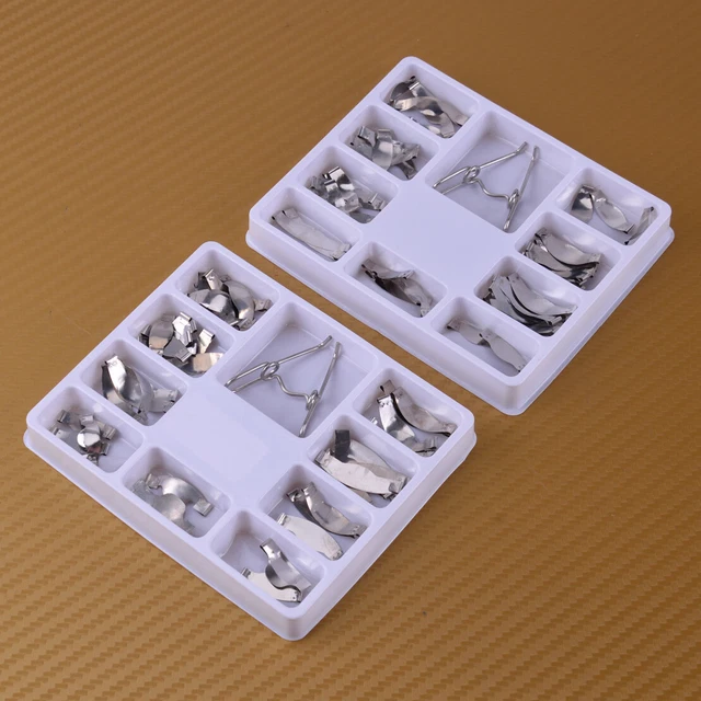 2×Pack Dental Saddle Contoured Metal Matrices  With Springclip TOR VM zy