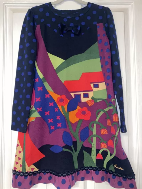 Abito da ragazza designer Rosalita Senoritas età 10 anni prezzo di ricambio £89
