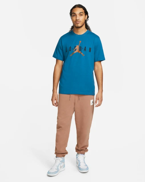Nike Jordan Air Wordmark Logo Tee Mens T-Shirt Blue Multi Size Sportswear Top
