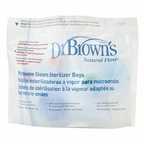 Baby Bottles Steriliser Bags Travel Holiday Microwave Bag Dr Brown's 3