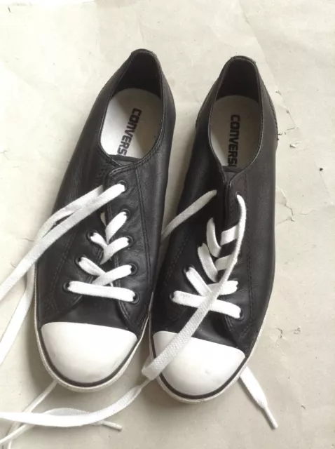 Women's Converse All Star Dainty Black Leather Low 537107C 6.5 UK, 9 US