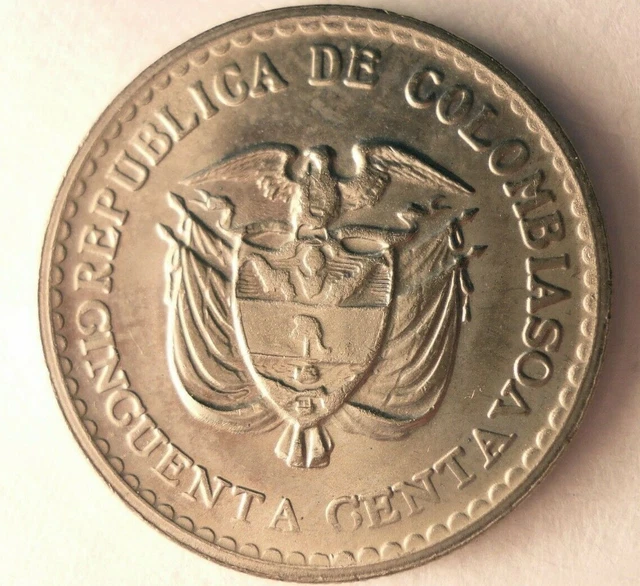 1965 COLOMBIA 50 CENTAVOS - High Quality Coin - FREE SHIP - Bin #315 2