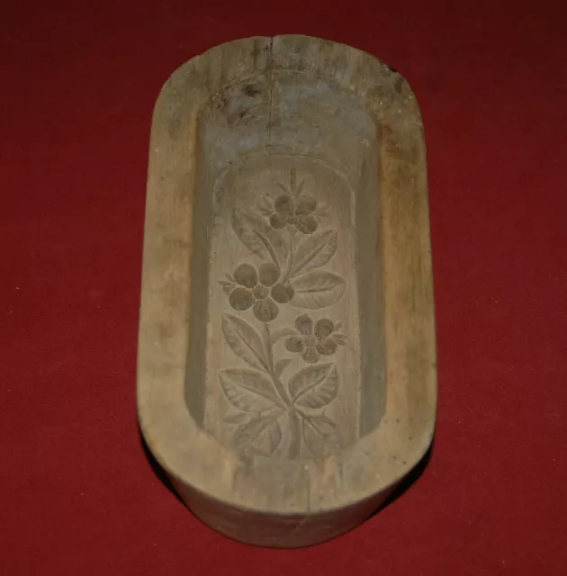 antikes Holzmodel - Buttermodel - Holz Model Blumenmotiv ca. 22 x 11 x 6,5cm