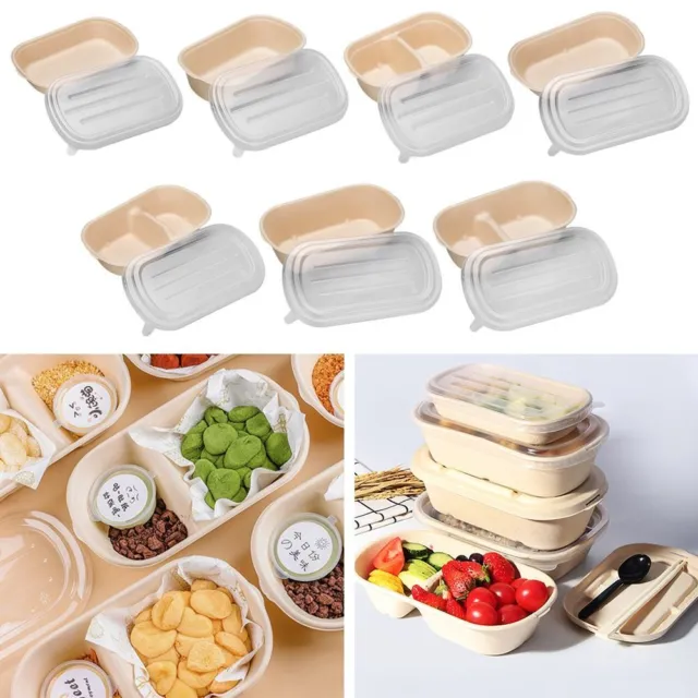 Degradable Disposable Packing 500ml/700ml/850ml/1000ml Paper Pulp Lunch Box