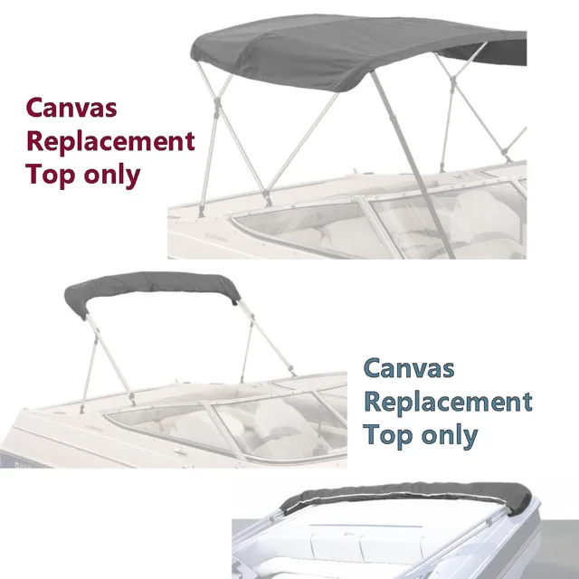 Pontoon Boat 4 Bow Bimini Top Replacement Canvas fabric 8 or 10 Feet w/ boot