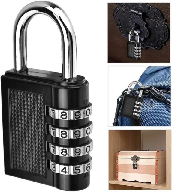 Combination Padlock 4-Digit Outdoor Weatherproof Security School Lock Travel