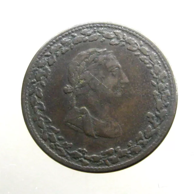 1812 CANADA CU HALF PENNY TOKEN____Lower Canada____GEORGE III & SEATED COMMERCE