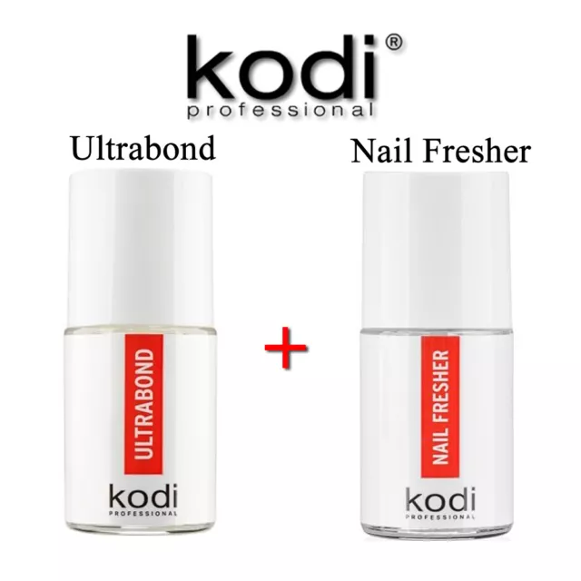 OLD BIG SIZE! Ultrabond 15ml. + Nail Fresher 15ml. Kodi Professional Gel LED/UV