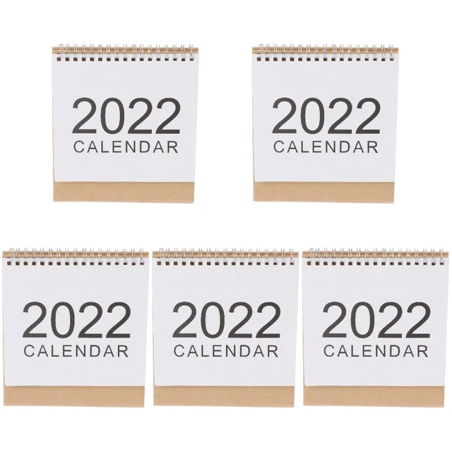 5 Pc 2022 Einfacher Tischkalender Schreibtischunterlagen-Kalender 2021-