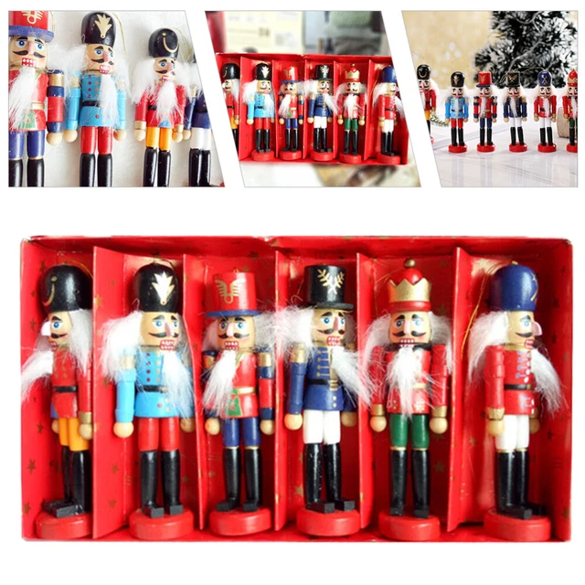 6 Pcs Soldat Casse-noisette Casse Noisette Décorations D'arbre De Noël En Bois