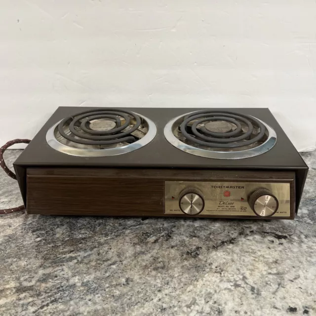 Vintage Toastmaster Deluxe Buffet Range Model 6400 double burner RARE WORKS