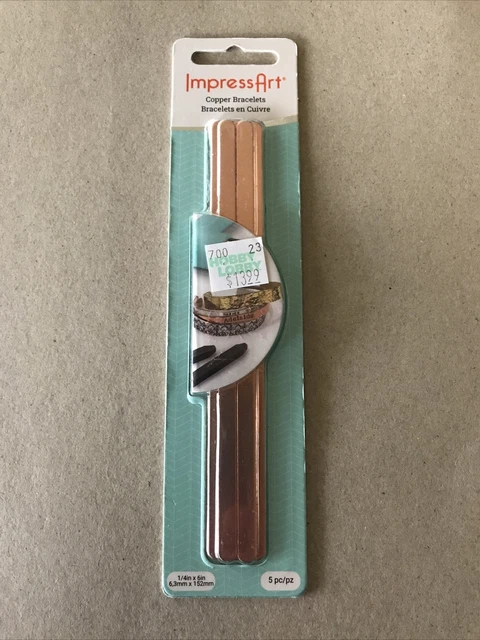 Impress Art ~ Pulseras de cobre ~ 6,3 mm X 152 mm, calibre 16 ~ Nuevas